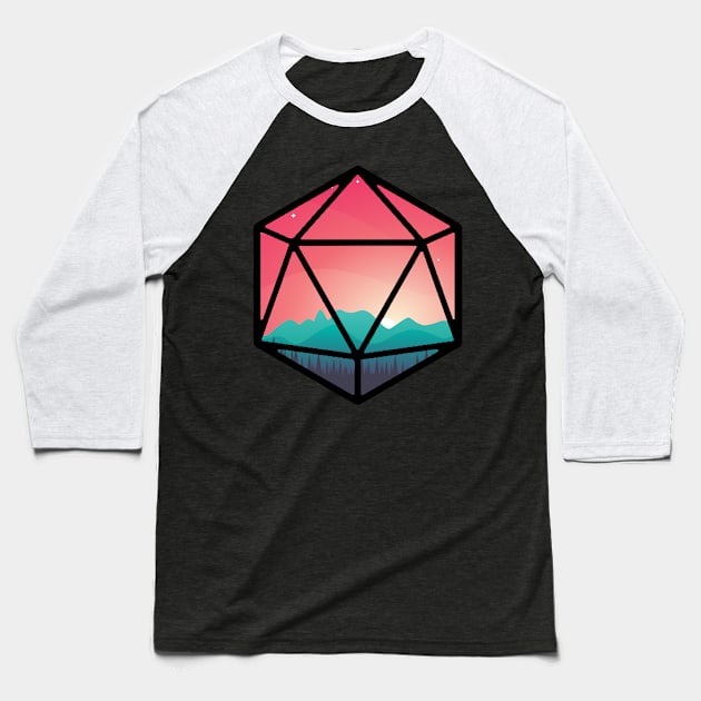 Sunrise D20 Baseball T-Shirt by MimicGaming